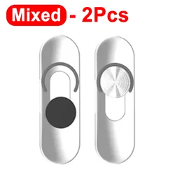 Premium Metal Sliding Webcam Cover with Lens Privacy Transparent Sticker (Mixed - 2Pcs)