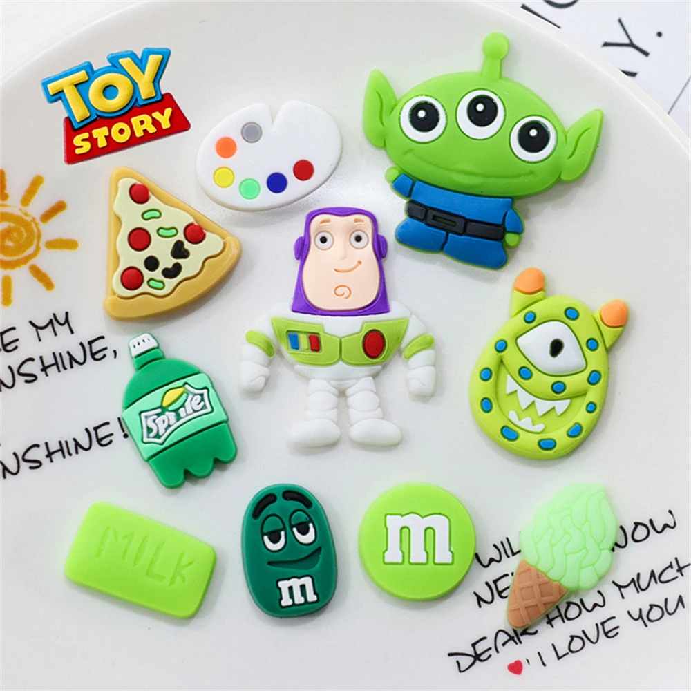 

MINISO Disney, История игрушек из мультфильма, ПВХ, брелок, аксессуары для обуви «сделай сам», детские сабо, сандалии, декоративная пряжка