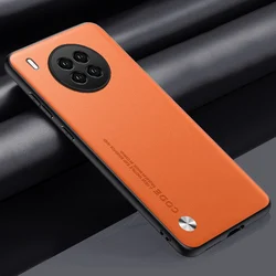 Deluxe PU Leather Matte Silicone Phone Case with Full Camera Protection for Nova 8i (Orange)