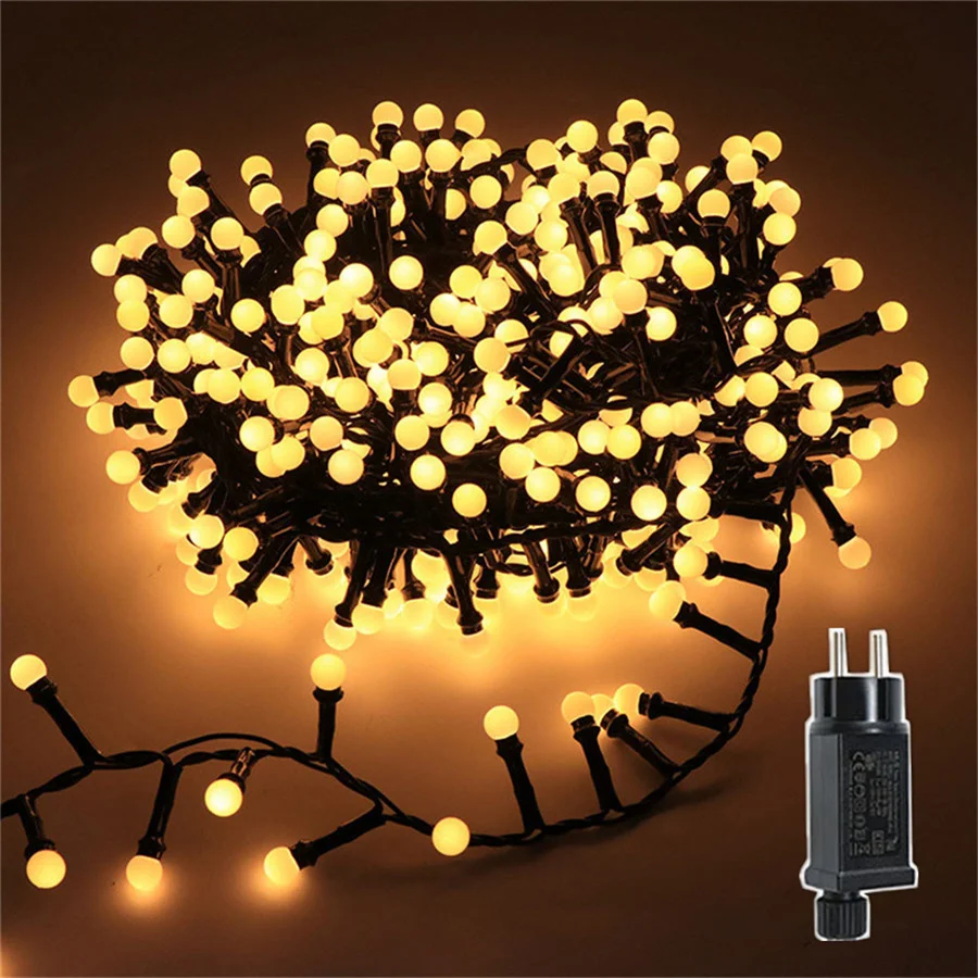 LED Globe Ball Christmas Fairy Lights Outdoor Waterproof Firecracker Garland String Lights for Party Wedding Garden Patio Decor 5m 20leds led fairy ball light string patio led ball garland lights ip65 waterproof for wedding holiday home outdoor party decor