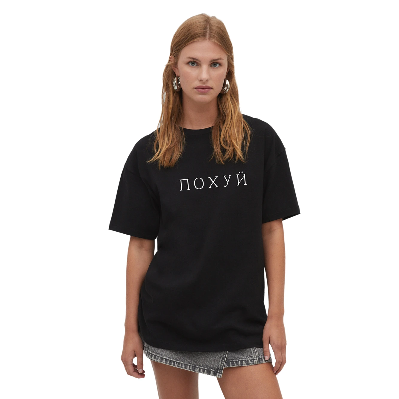 Male Russian inscription Cotton T-shirt Summer Casual Knitting Loose