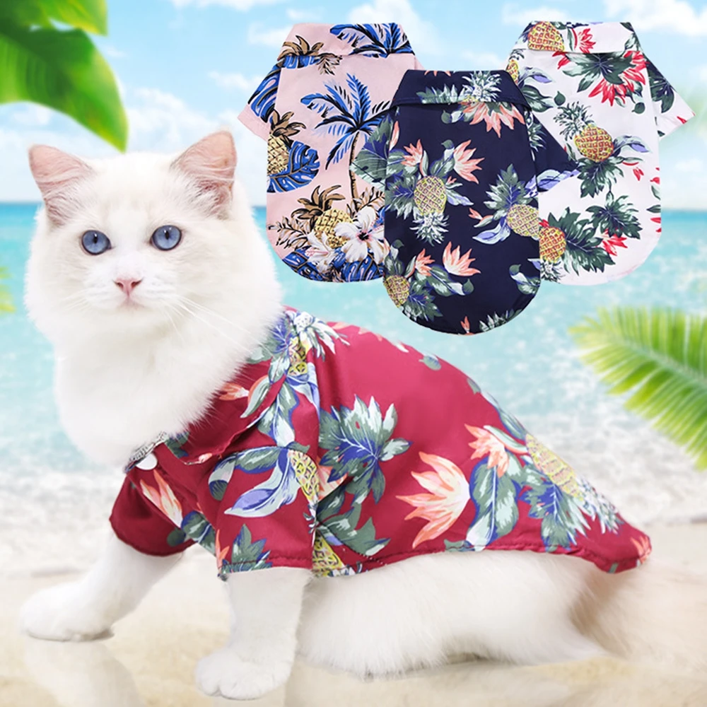 

Beach Floral Clothing for Small Large Dog Chihuahua T-Shirt Pet Vest Dog Shirts Cat Clothes Pet Products
