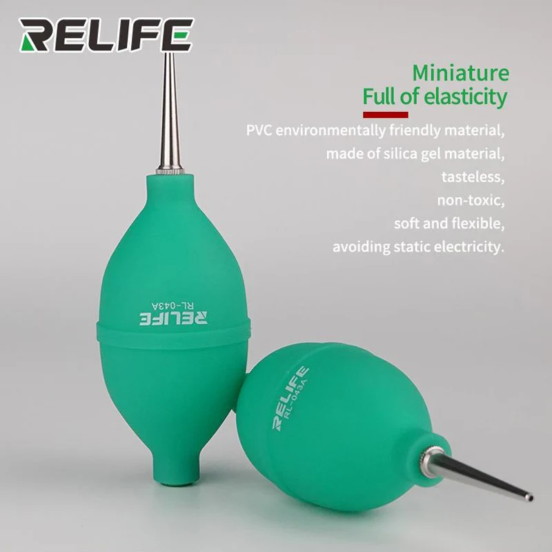 RELIFE RL-043A 2 In 1 휴대용 휴대 전화 수리 먼지 청소기 스크린 및 렌즈 공기 송풍기 공을위한 자세한 청소 도구