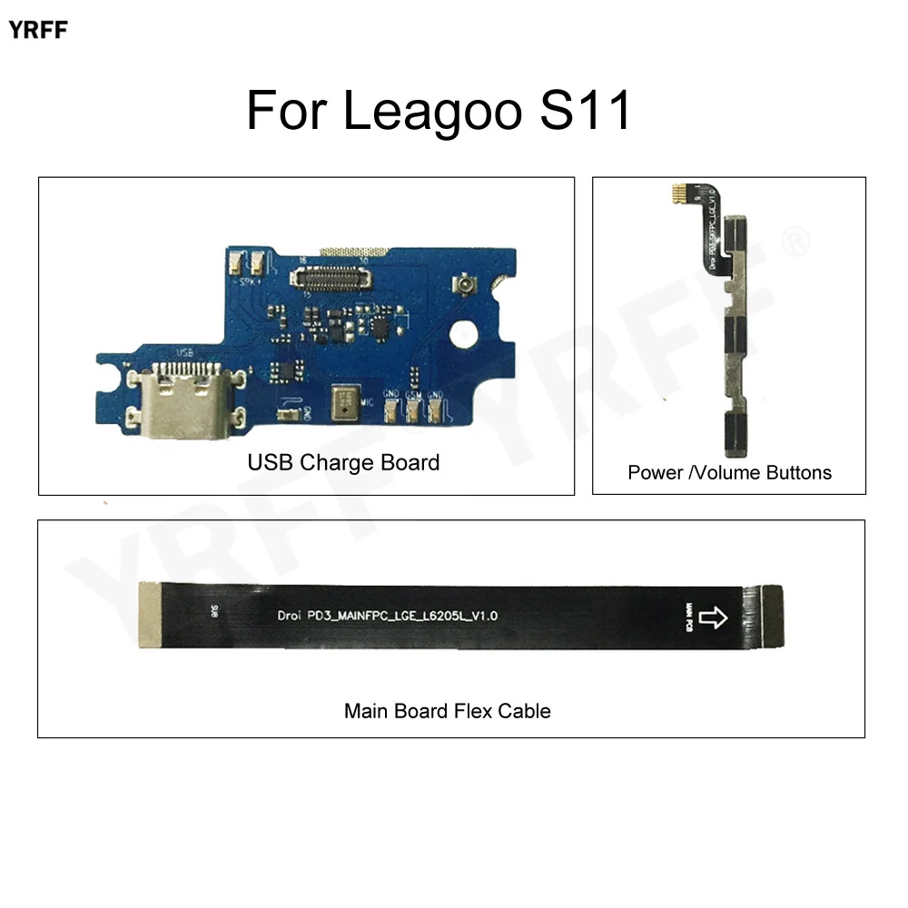 For Leagoo S11 USB Charge Board Dock/Main Flex Cable FPC Power Volume Buttons Mobile Phone Repair Parts |