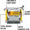 Benchtop Planer, 15-Amp, 12-1/2-Inch, 3-Knife Cutter, 20,000 Rpm, Corded (Dw734) 6