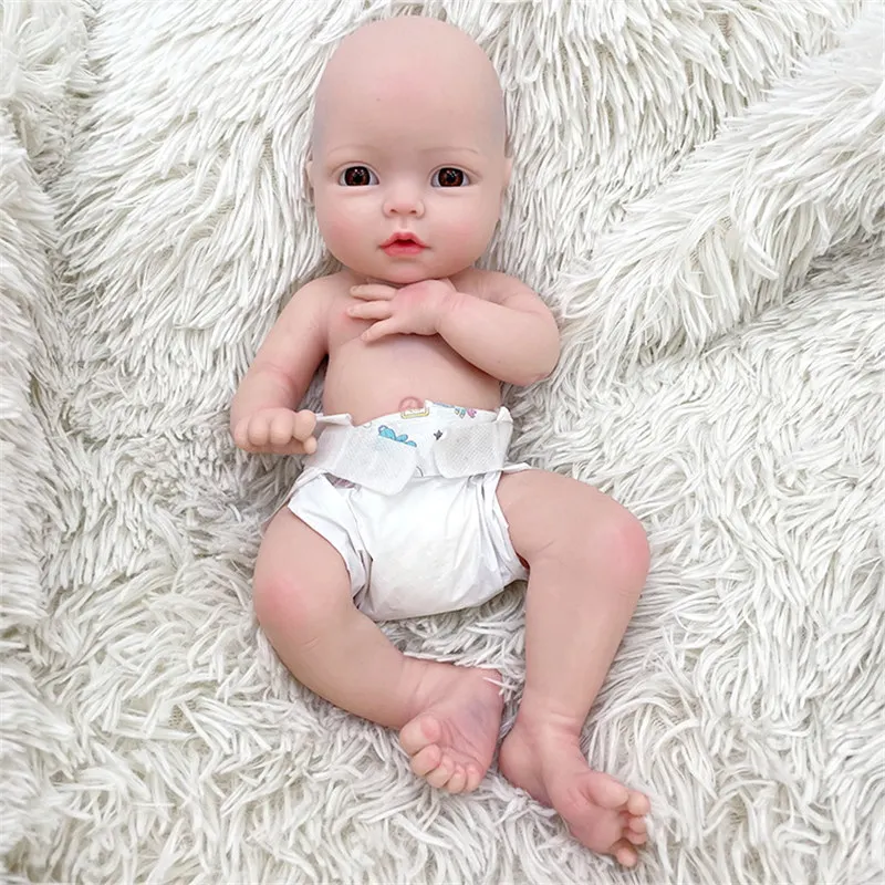 

Can drink and Urinate reborn doll kit girl 13inch full Solid Silicone painted/ unpainted DIY kits