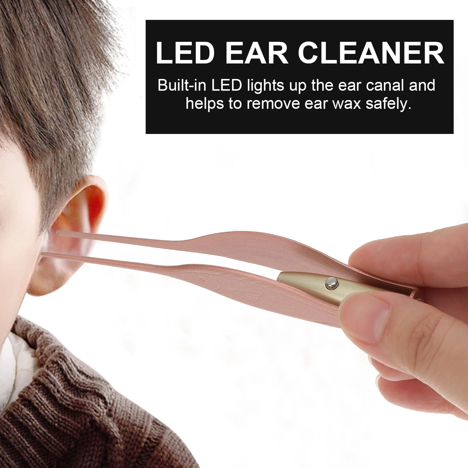 LED Ear Wax Pick Cleaner Remover Tool Ear Scoop Spoon Stainless Steel Wax Curette Ear Forcep for Kids Adults(Random Color) 6
