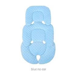 Universal Breathable Baby Stroller & Car Seat Cushion with Dual-Sided Comfort (Blue no ear)