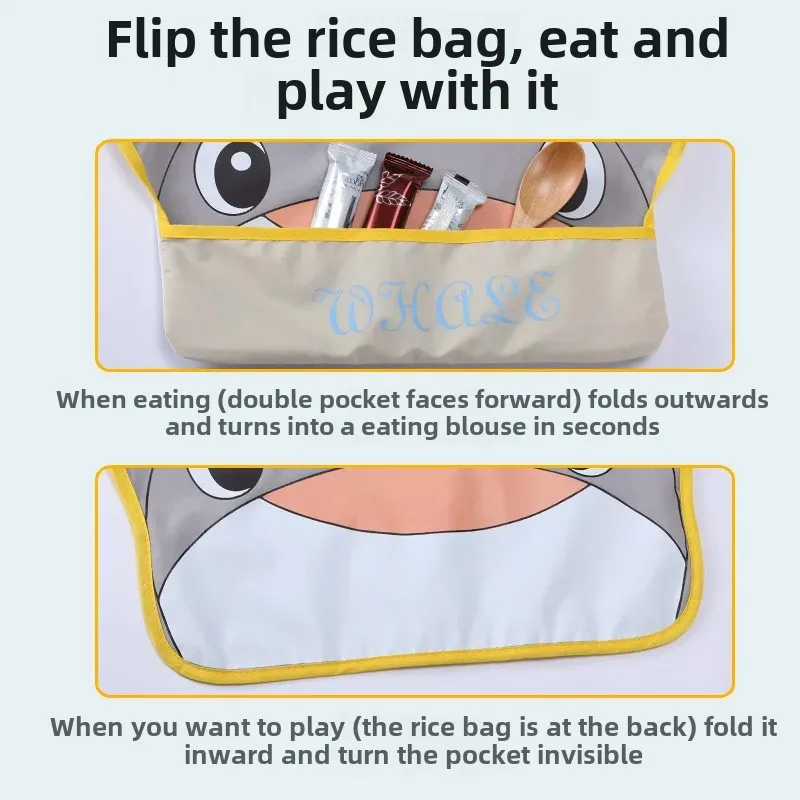 Waterproof Dirty Proof Sleeveless Apron Cute Cartoon Baby Feeding Smock Art Class Eating Apron for Infants And Toddlers