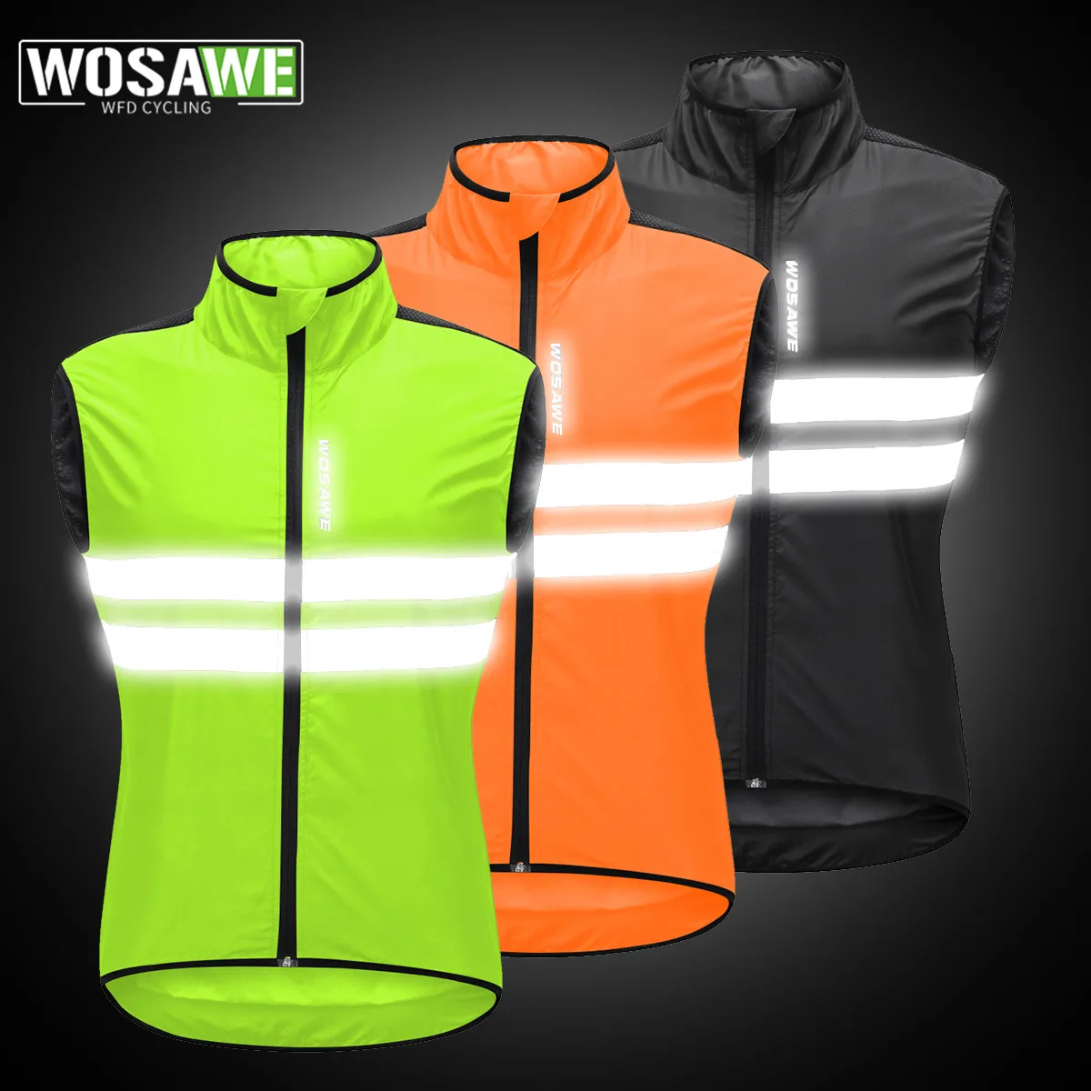 [On Sale] WOSAWE Men's Cycling Jacket Windbreaker Lightweight Reflective Jacket for Men Women Running MTB Bicycle Jersey