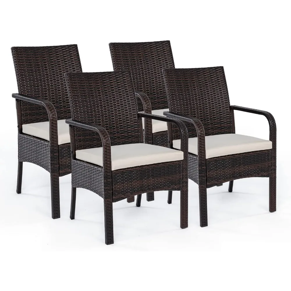 

Outdoor Dining Chair Set,Patio Furniture Set with A Capacity of 4400 Pounds, Powder Coated Steel Frame ，Detachable Cushion Chair