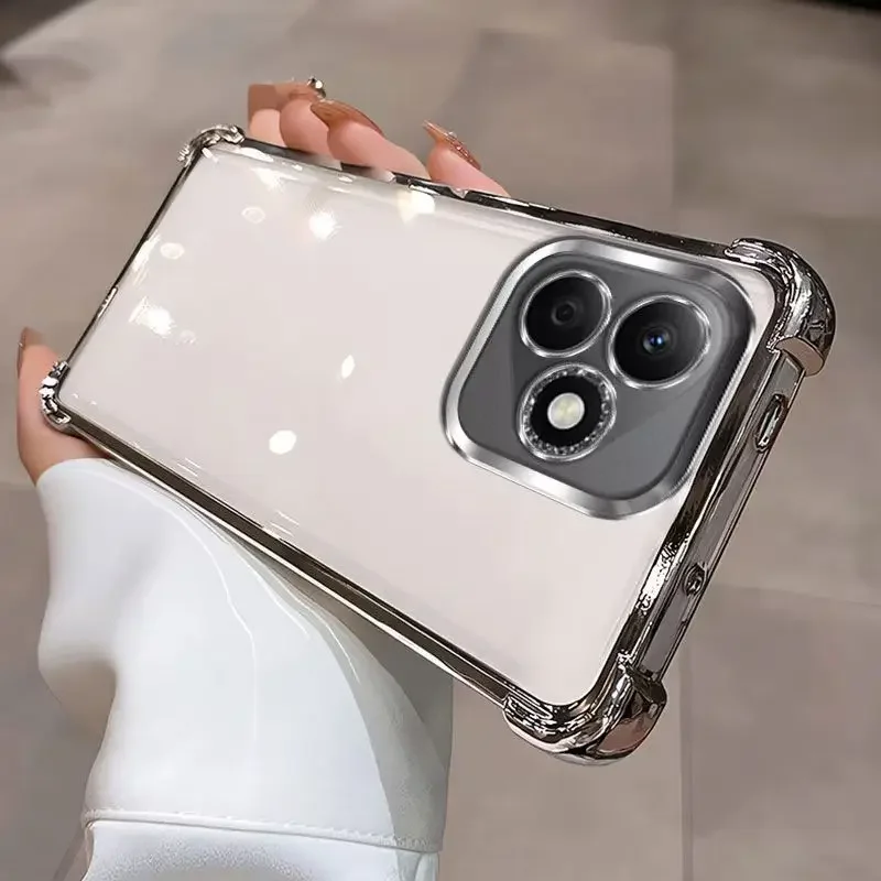 Plating Lens Protection Anti-Shock Back Case with Four-Corner Reinforcement