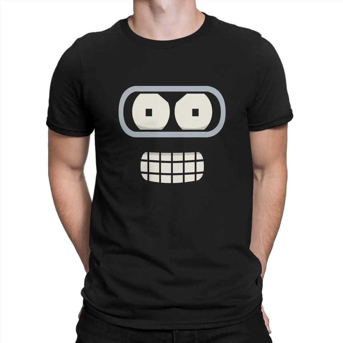 

Bender's Face Men's T Shirts F-Futurama Funny Tees Short Sleeve O Neck T-Shirts Pure Cotton Printed Tops