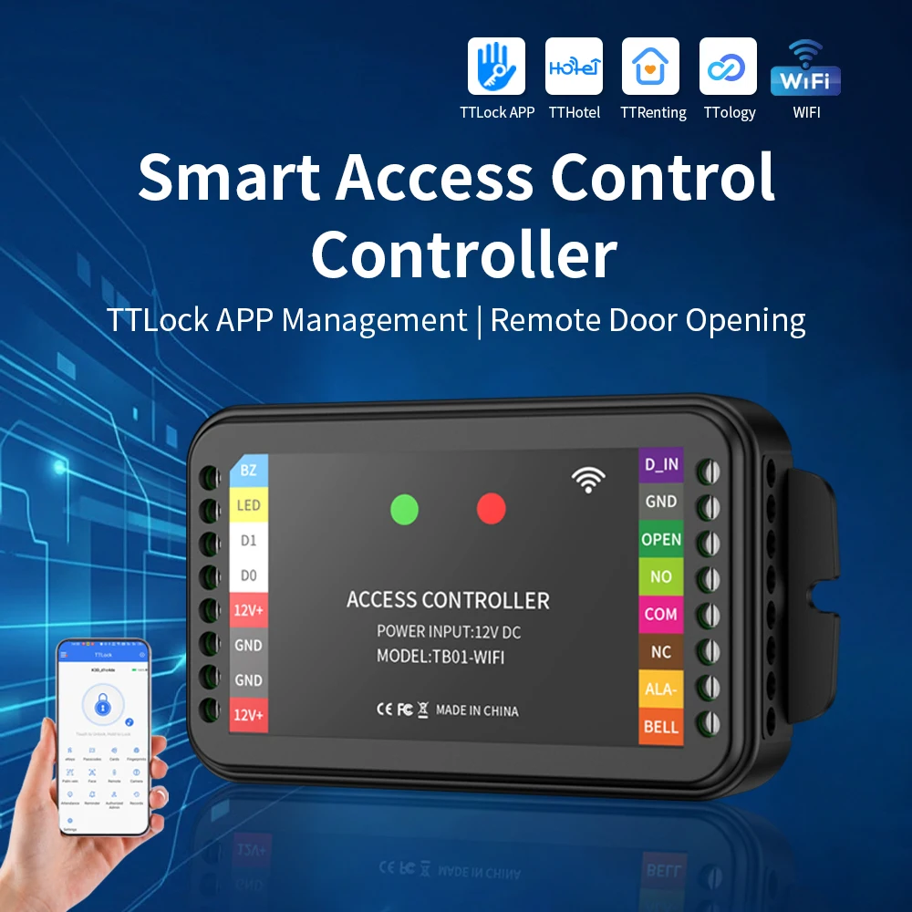 Smart WiFi Access Control System with Remote Monitoring and Door Opening Records Support