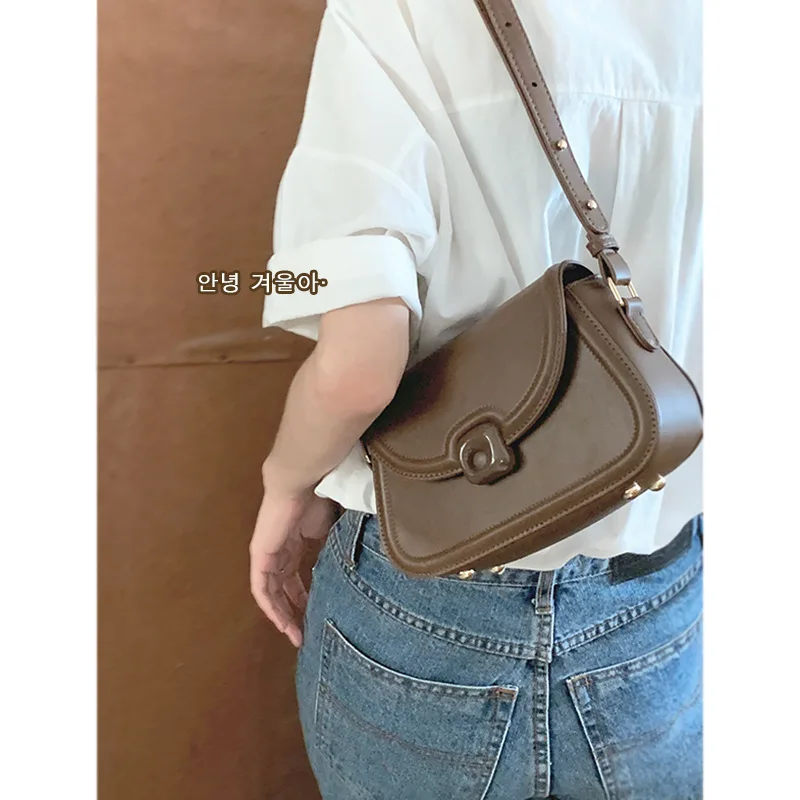 

Cross-border bag niche premium sense armpit bag 2023 new vintage simple small square bag versatile shoulder cross-body bag