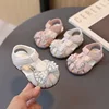 0-3 Years Baby Girl Sandals Rhinestone Princess Shoes Newborn Infant Sandals Summer First Walkers Toddler Sandals Pink, White 4