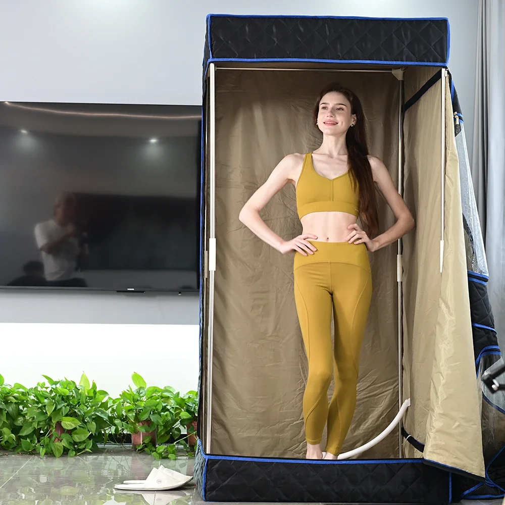 HaoYu Ultimate Recovery Fullsize Sweat Sauna Box For Person Sauna Weight Loss Folding Steam Room With 3L Steamer