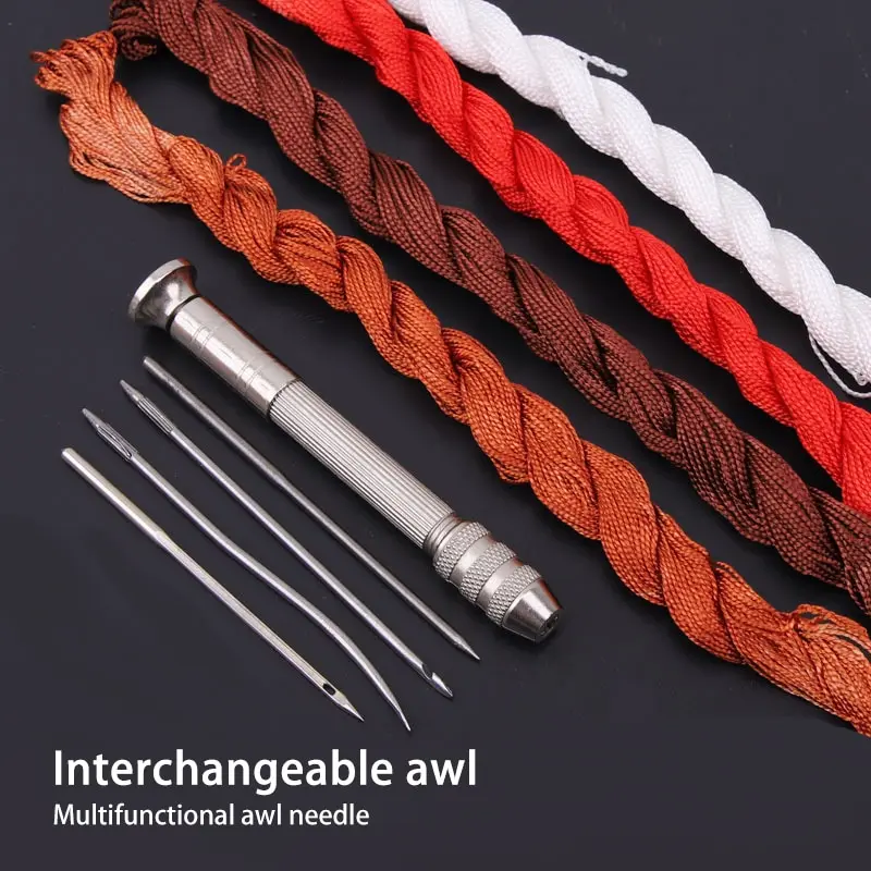 Leather Sewing Kit Multifunctional Leather Sewing Kit Set Hole Punch Sewing Needles DIY Leather Crafts Replaceable Needles