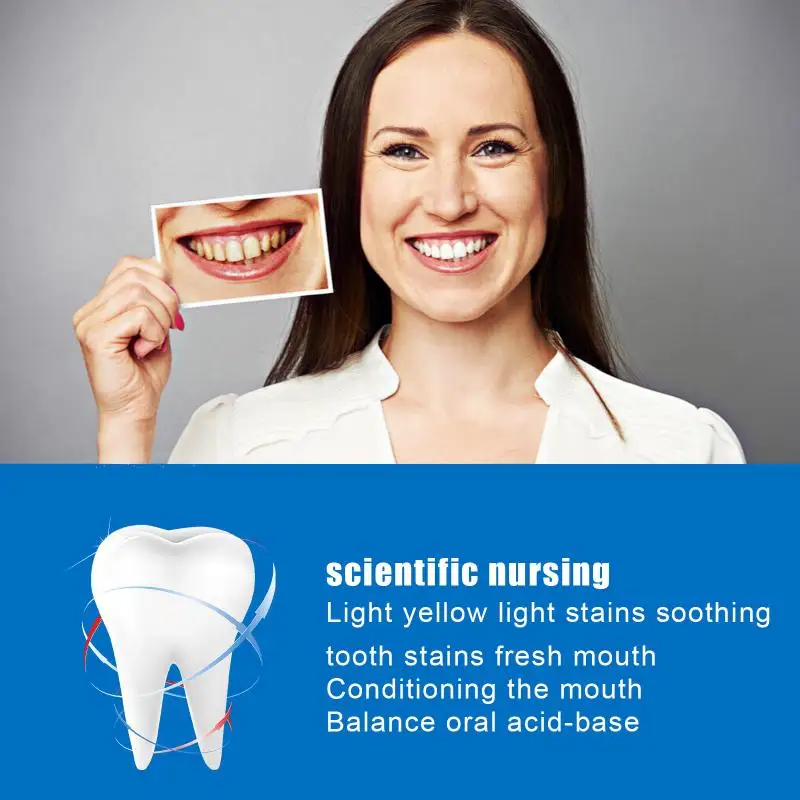 Siero Sbiancante per Denti, Rimuove Macchie e Placca, Alito Fresco, Igiene Orale Contro le Carie, Strumenti per la Pulizia dei Denti - immagine 3