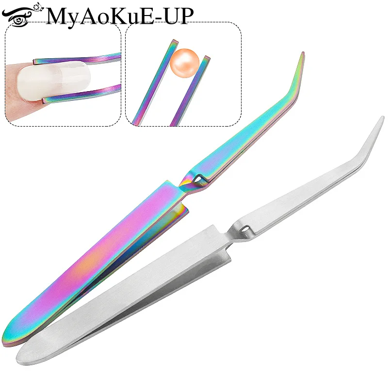 1pc Multifunction Stainless Steel Nail Art Shaping Tweezers Cross Nail Clip Professional Nail Stylist Supplies Manicure Products