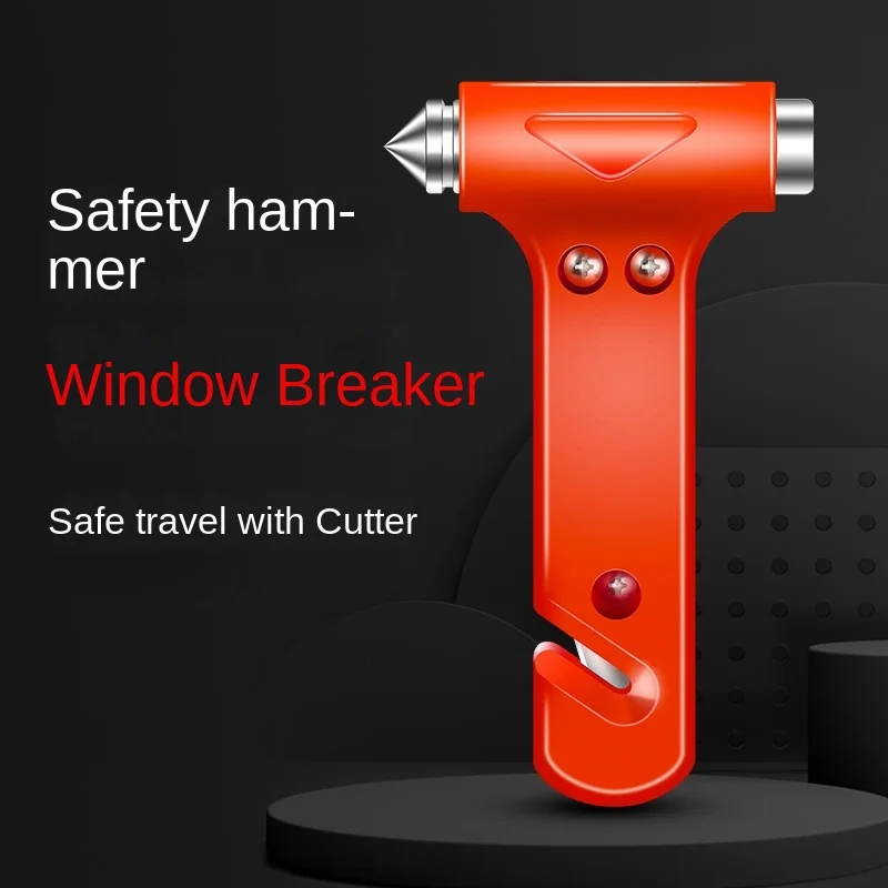 2 In 1 Car Safety Hammer Emergency Glass Breaker Cut Seat Belt High Hardness Tungsten Steel Rescue Tool Auto Accessories