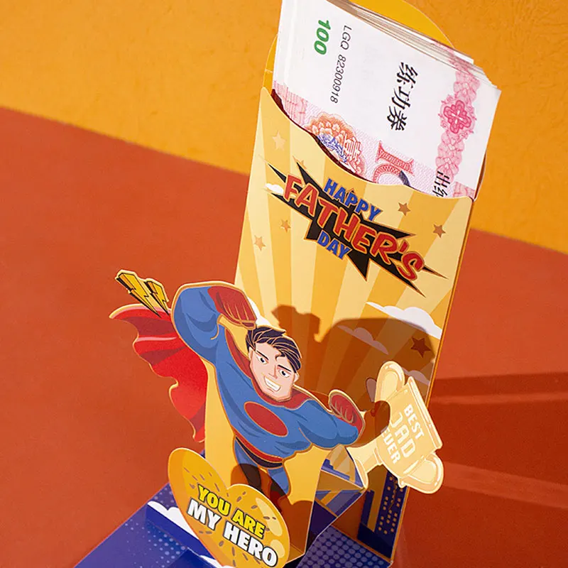 Festival Creative 3D Red Packets Cash Gift Bag Birthday Wedding Party Father's/Mother's/Valentine's Day Gift Cards Red Envelope