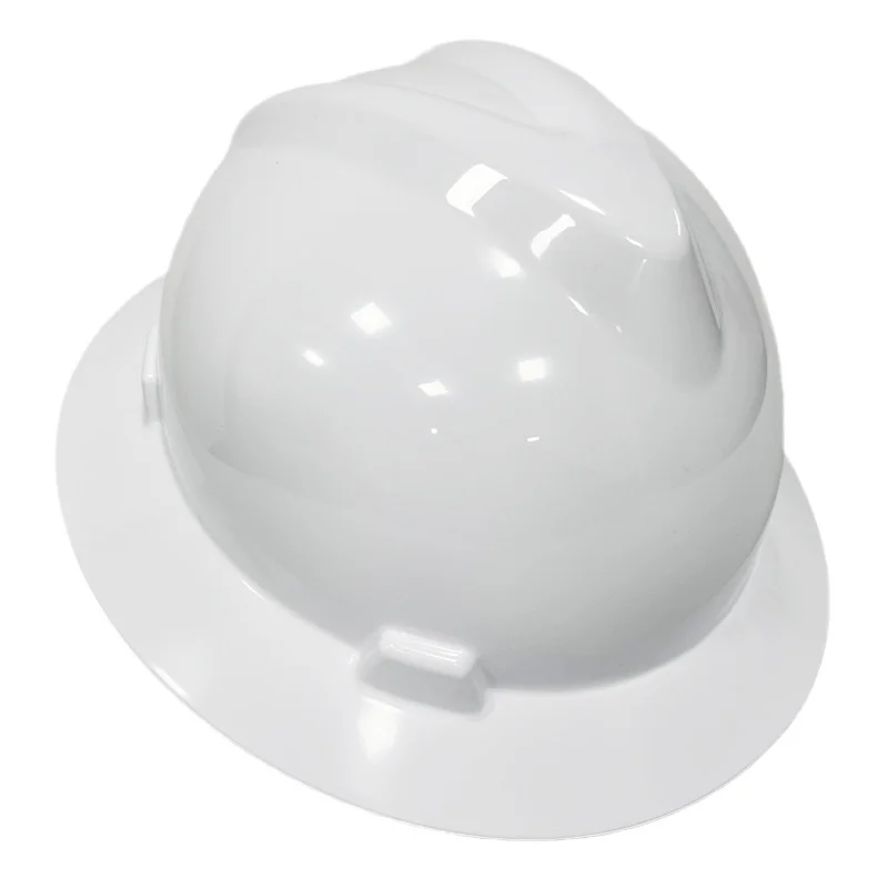 Construction Work Safety Helmet Full Brim Work Helmet Lightweight Railway Protective White Sunshade