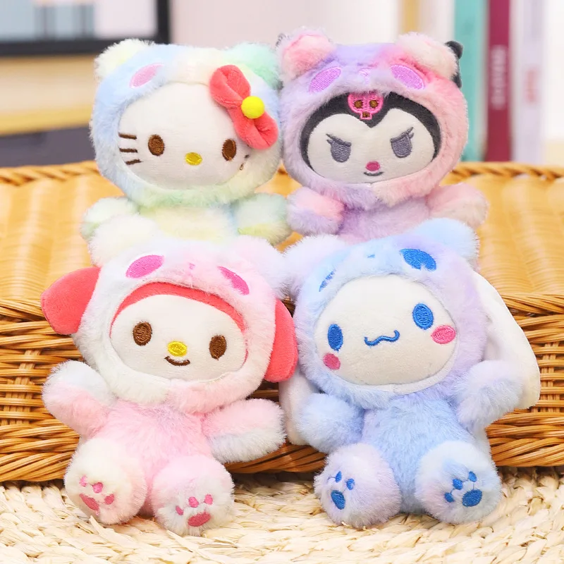 

13cm Sanrio Plush Toy Keychian Kawali Kuromi Hello Kitty My Melody Cinnamoroll Soft Stuffed Doll Pendant Toy Girl Kids Xmas Gift