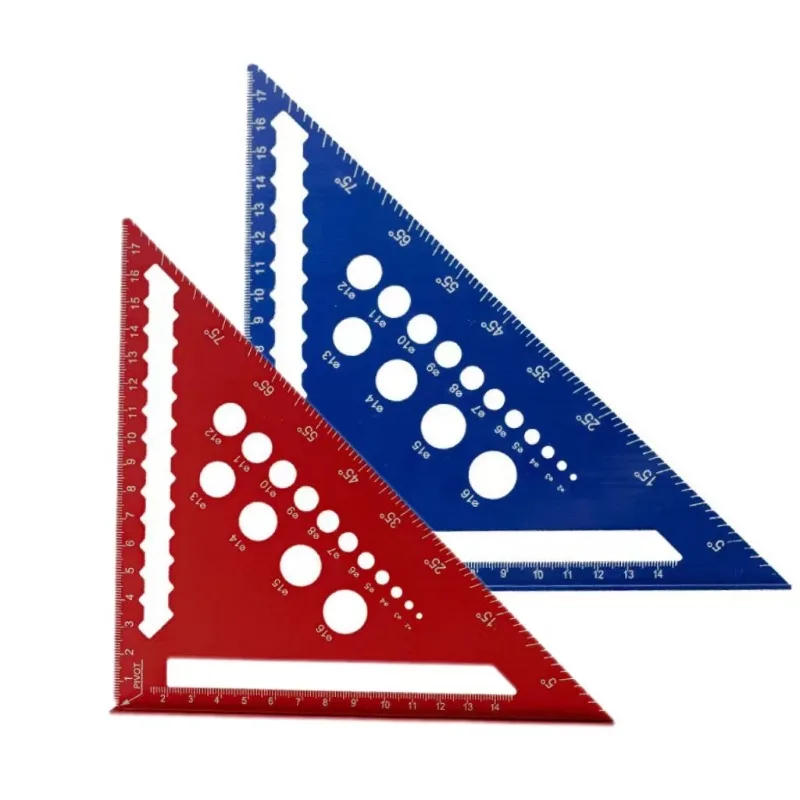 2 Pcs Cobination Triangle Rule, 12inch Square Angle Ruler - Etric Stainless Steel Carpenter's