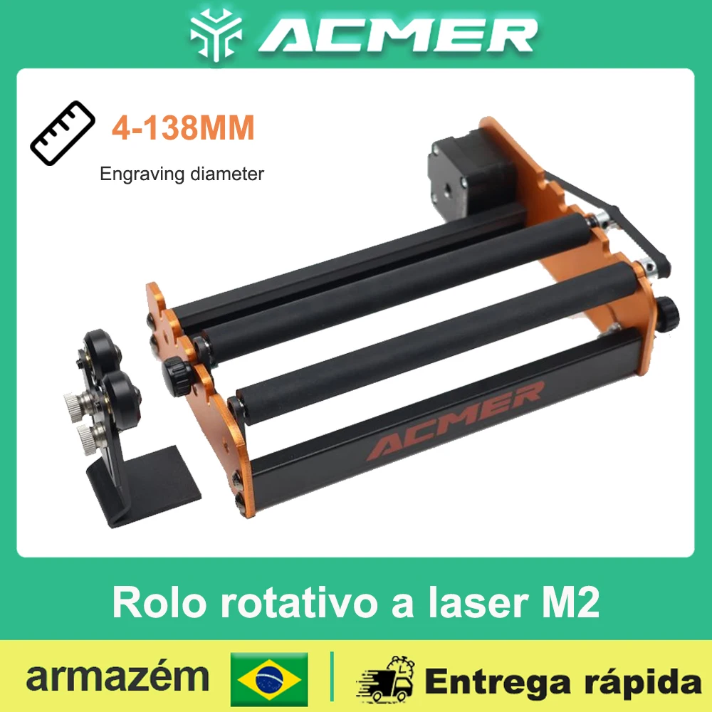 ACMER M2 Laser-Rotationswalze – 360° Gravur Für Zylindrische Objekte, Verstellbar, Plug & Play, Für Alle ACMER Modelle