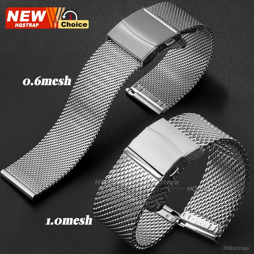 Elegant Milanese Mesh Stainless Steel Watch Band - 18mm, 20mm, 22mm