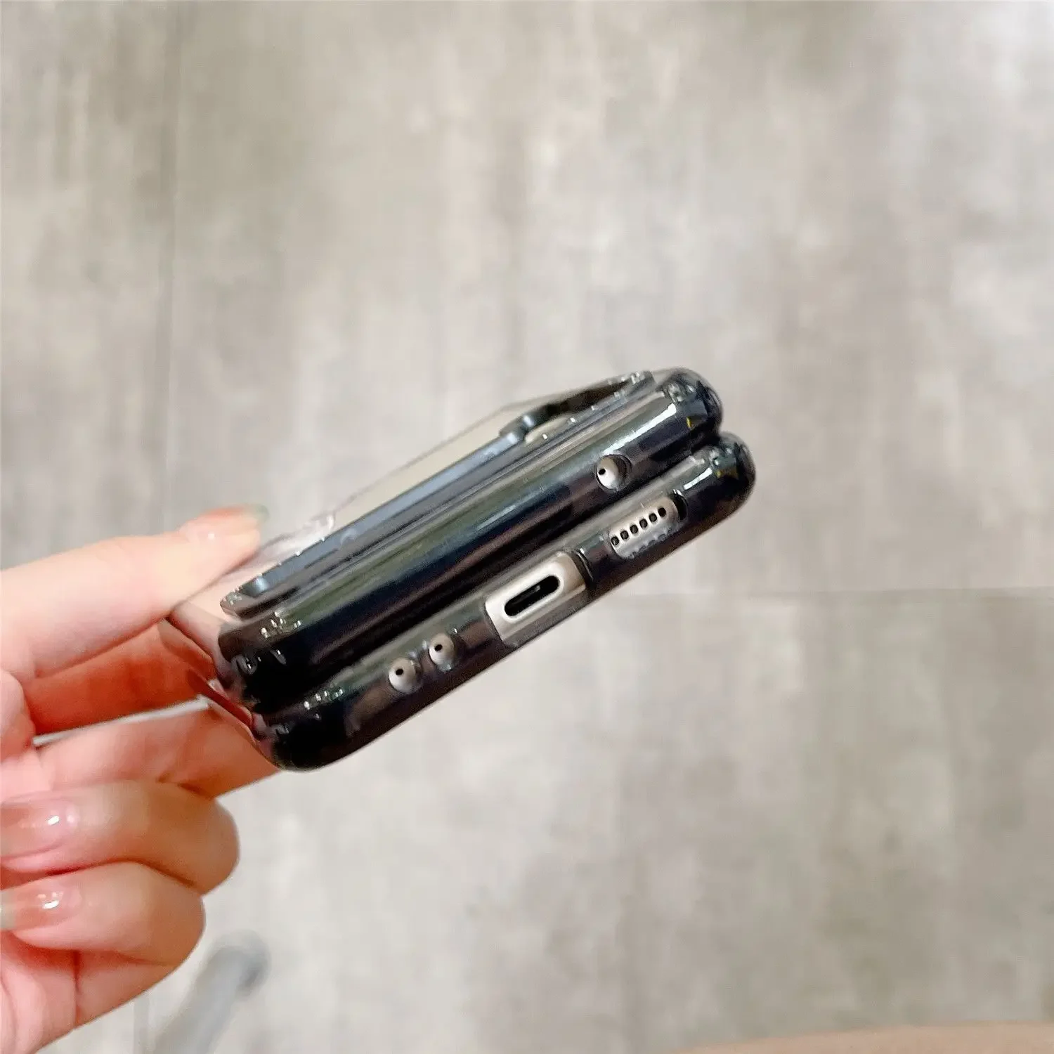 Acrylic Black Border Duck Phone Case for Samsung Galaxy Z Flip 5 4 3 Back Cover for ZFlip3 ZFlip4 ZFlip5 Hard Case Shell