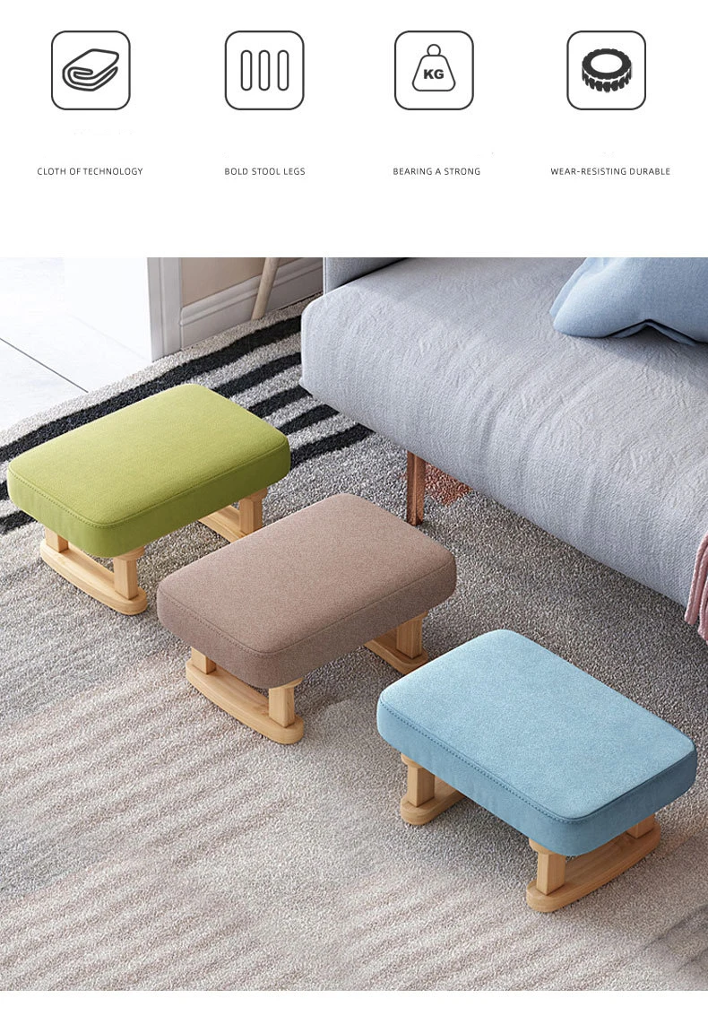 Description Picture 5 of itemCreative Small Wood Chair Household Shoe Changing Stool Ins Sofa Living Room Foot Rest Stool Tea Table Children Bathroom Footsto
