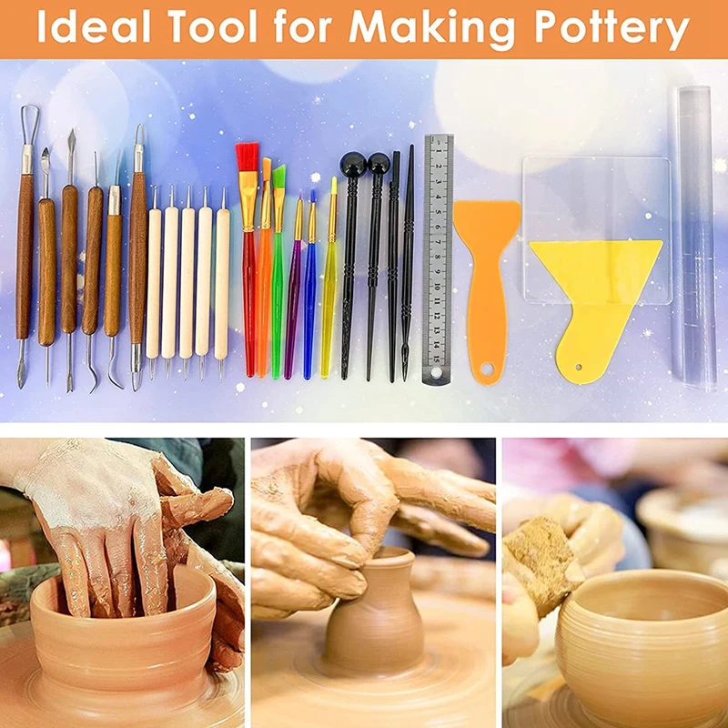 router woodworking 26 Pcs Polymer Clay Sculpting Tools Kit Pottery Modeling Tool Acrylic Board Ceramic Clay Carving Tools Set For Potters woodworking boring machine