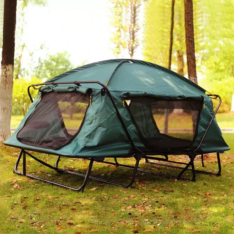 Easyopendoublelayerswaterproofoffgroundcampingtentfolding