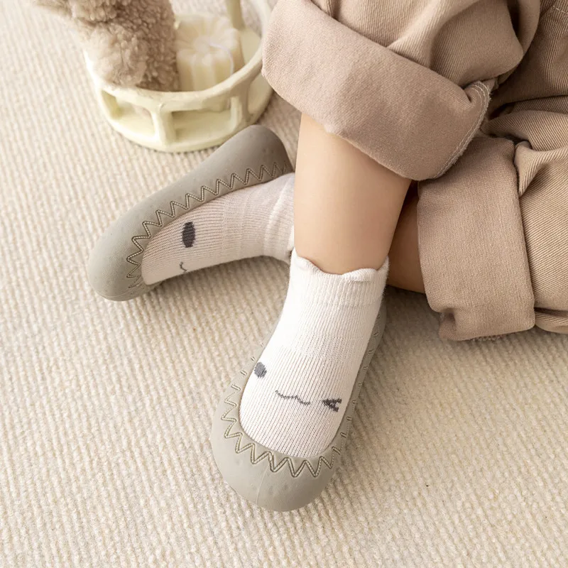 Baby Socks Shoes Baby Cute Cartoon Shoes Kids Boy Rubber Sole Child Floor Sneaker Toddler Girls First Walker Shoes For Newborns 3