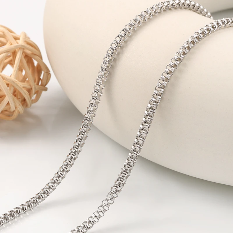 

1Meter Stainless Steel 3mm Hollow Three Dimensional Chain For Jewelry Making Supplies DIY Necklace Bracelet Fashion Accessories