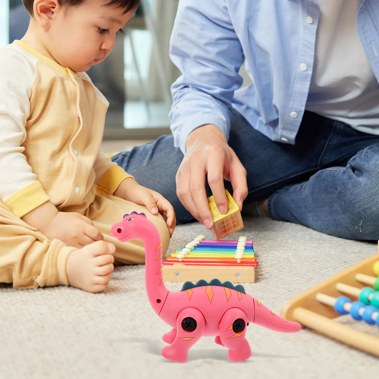 1세트 공룡 분해 조립 동물 퍼즐 교육용 DIY 인지 놀이 장난감 어린이용 데스크탑 장식