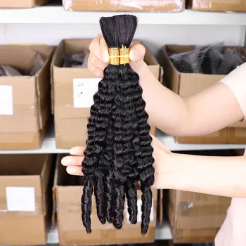 Bulk Human Braiding Hair for Boho Braids Human Hair 100% Burmese Curly Knotless Deep Wave Bohemian Bundles Extensions 1