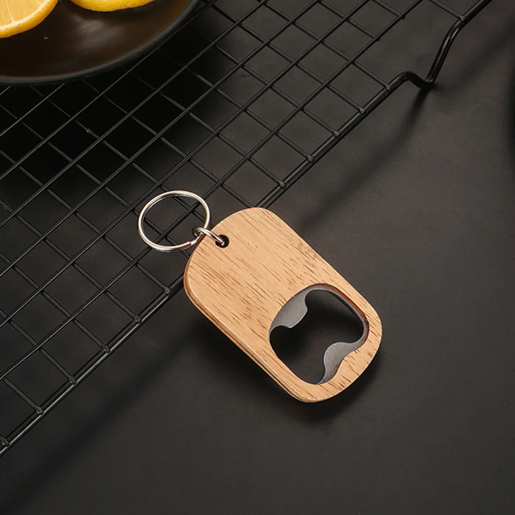 

Bottle Opener Keychain Easy Beer Wooden Handle Bar Kitchen Accessories Party Favors