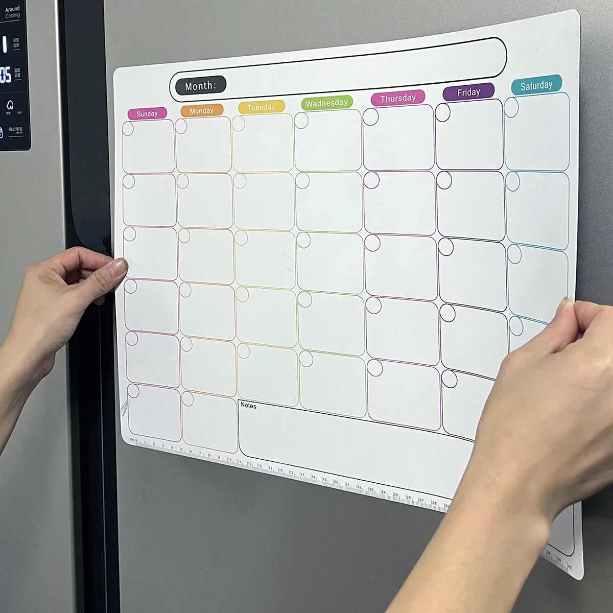 Eraseable Magnetic Calendar Sticker Monthly and Weekly Planner for Fridge Soft Magnetic Note Pad for Family Home Decor