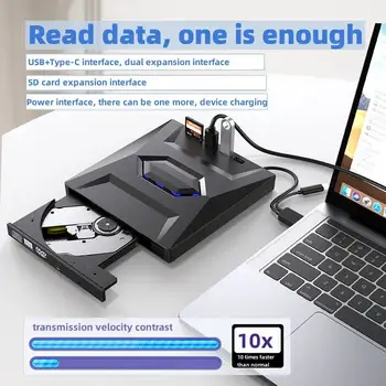 USB 3.0 C 타입 외장 광학 드라이브, DVD 버너, DVD RW CD 라이터 리더, 노트북 노트북에 적합한 슈퍼 광학 드라이브