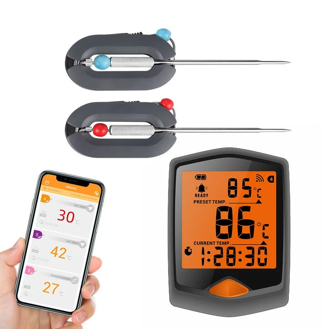 Tuya Digital Bluetooth Smart Bbq Thermometer Lcd Screen Kitchen