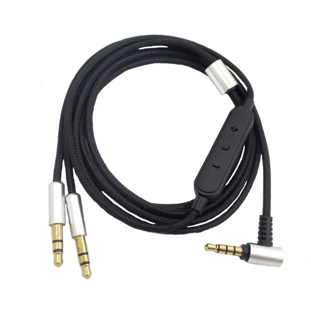 Cavo Di Prolunga Intrecciato Di Ricambio Dual Aux Da 3.5Mm Ofc Per Cuffie Denon Ah-D9200 Ah-D7200 Ah-D7100 Ah-D5200 Ah-D600