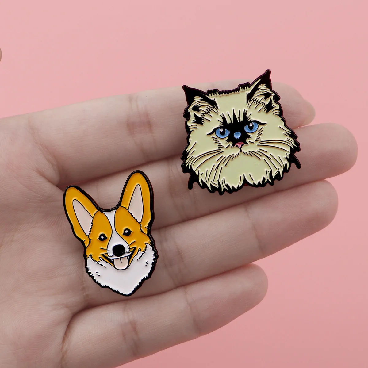 Pet Dog Enamel Pins German Shepherd Husky French Bulldog Corgi Cartoon Animal Brooches Lapel Backpack Badge Jewelry