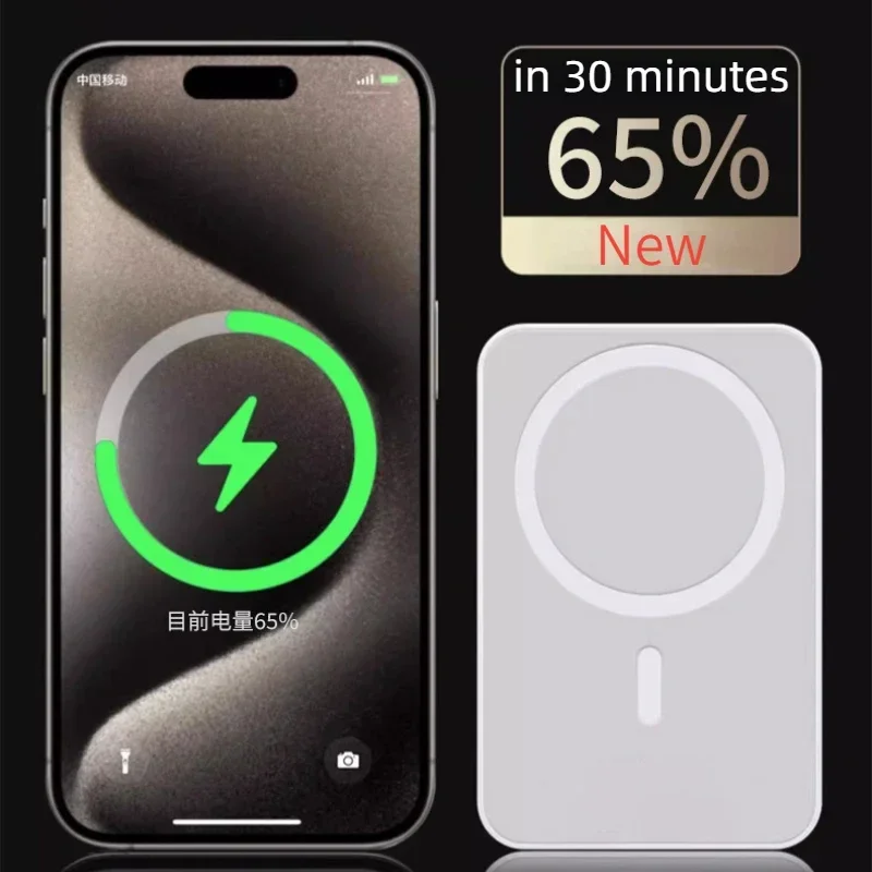 New Magnetic Portable Power Bank Wireless Magsafe Fast Charging Battery Charger Cases 50000mAh for iPhone Series Samsung Xiaomi 2