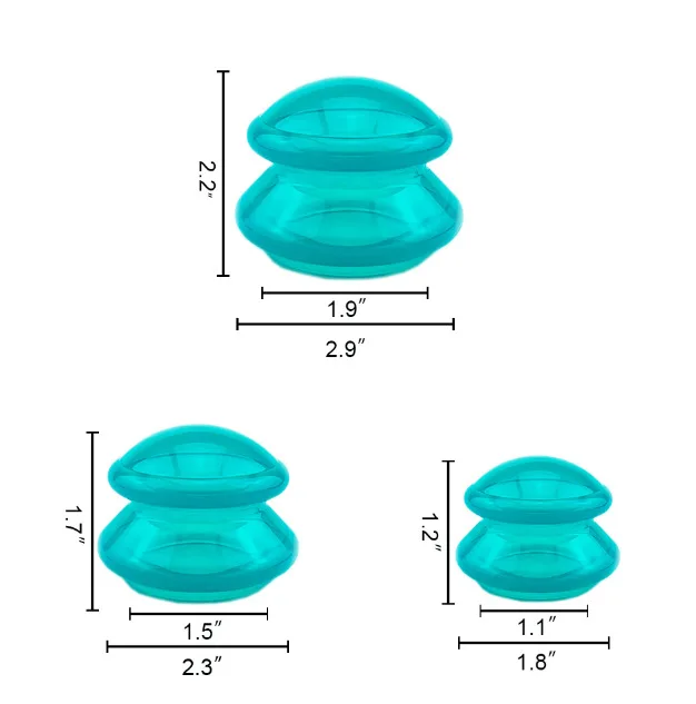 3 pcs/set Silicone cupping cup Silicone cupping device Cupping set Convenient and practical cupping cup 4
