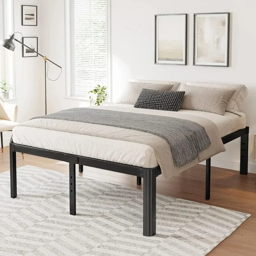 14in High Queen Bed Frame No Box Spring Needed, Heavy Duty Metal Platform Bed Frame Queen Size with Round Corners 2