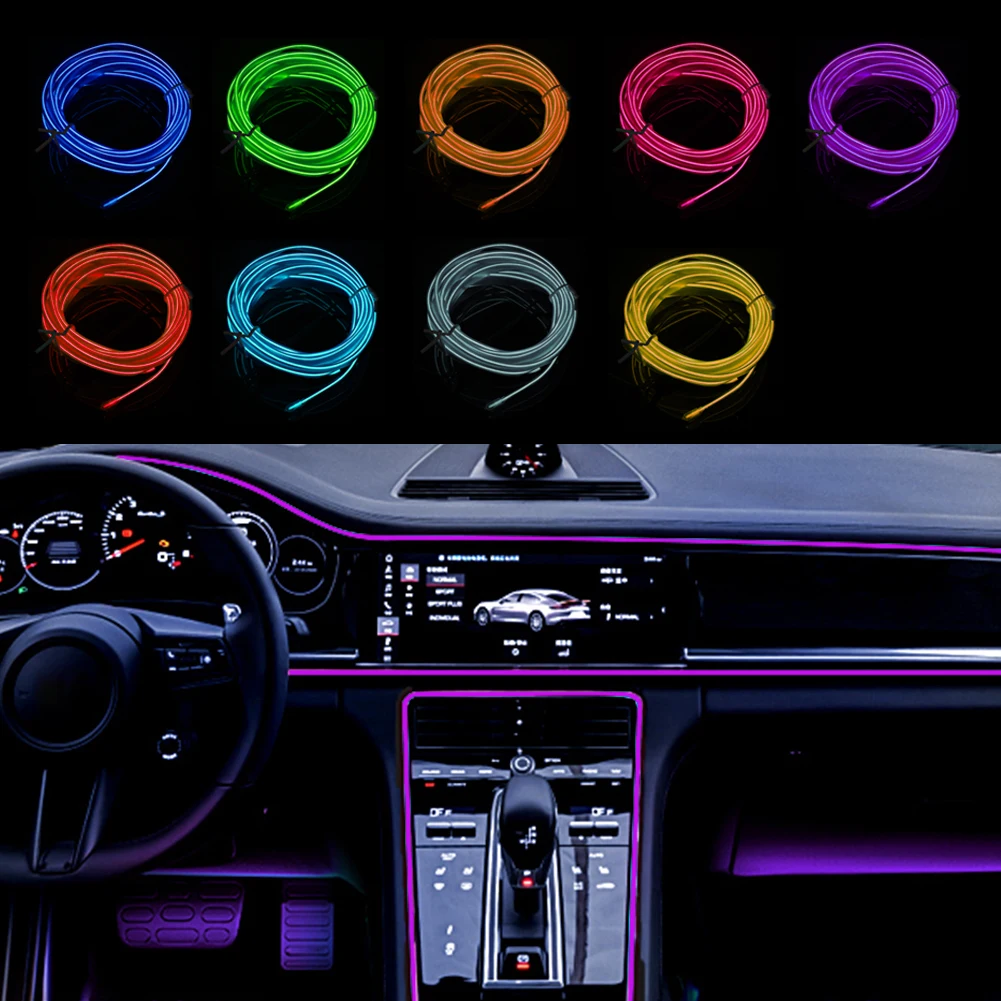 

Car Interior Led Light Stickers Car Styling Decoration Lamp For Seat Leon 1 2 MK3 Cordoba Ibiza Toledo Tesla Model 3 S X Y