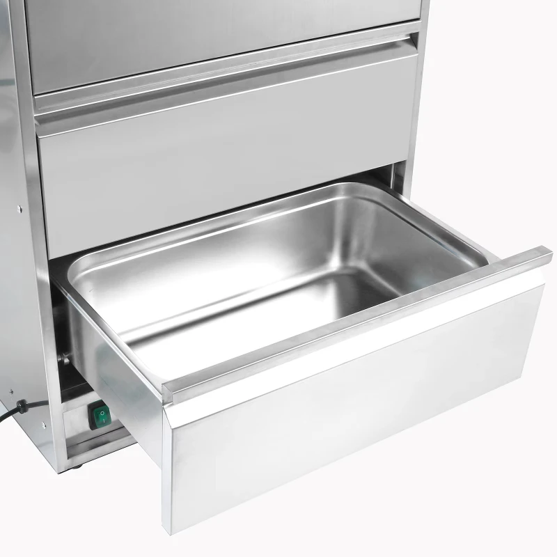 Stainless Steel Freestanding Electric Food Drawer Warmer For Commercial Kitchen Use Energy Efficient 5